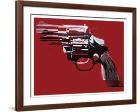 Guns, c.1981-82 (White and Black on Red)-Andy Warhol-Framed Giclee Print