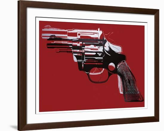 Guns, c.1981-82 (White and Black on Red)-Andy Warhol-Framed Giclee Print