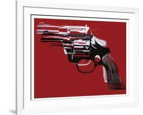 Guns, c.1981-82 (White and Black on Red)-Andy Warhol-Framed Giclee Print