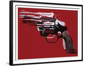 Guns, c.1981-82 (White and Black on Red)-Andy Warhol-Framed Giclee Print