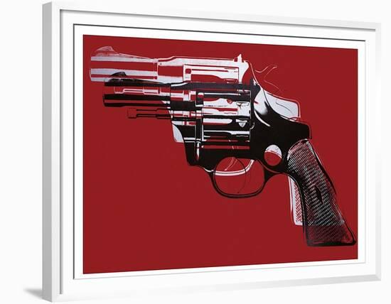 Guns, c.1981-82 (White and Black on Red)-Andy Warhol-Framed Giclee Print