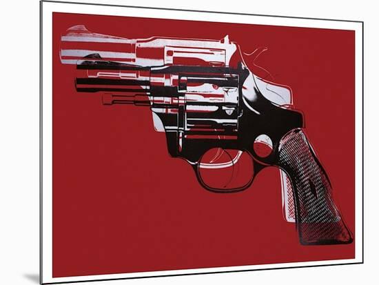 Guns, c.1981-82 (White and Black on Red)-Andy Warhol-Mounted Giclee Print