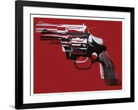 Guns, c.1981-82 (White and Black on Red)-Andy Warhol-Framed Giclee Print