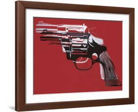 Guns, c. 1981-82 (white and black on red)-Andy Warhol-Framed Art Print