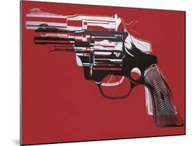 Guns, c. 1981-82 (white and black on red)-Andy Warhol-Mounted Art Print
