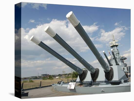 Guns on the USS North Carolina Battleship Memorial, Wilmington, North Carolina-Lynn Seldon-Stretched Canvas