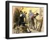 Gunsmiths Forging Muskets for the Minutemen Before the American Revolution, c.1770-null-Framed Giclee Print