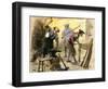 Gunsmiths Forging Muskets for the Minutemen Before the American Revolution, c.1770-null-Framed Giclee Print