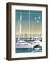 Gunwharf Quays - Dave Thompson Contemporary Travel Print-Dave Thompson-Framed Art Print