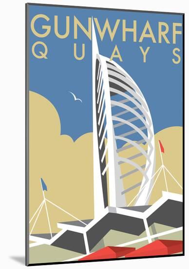 Gunwharf Quays (V2) - Dave Thompson Contemporary Travel Print-Dave Thompson-Mounted Art Print