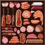 Set of Meat Products.-gurZZZa-Framed Art Print