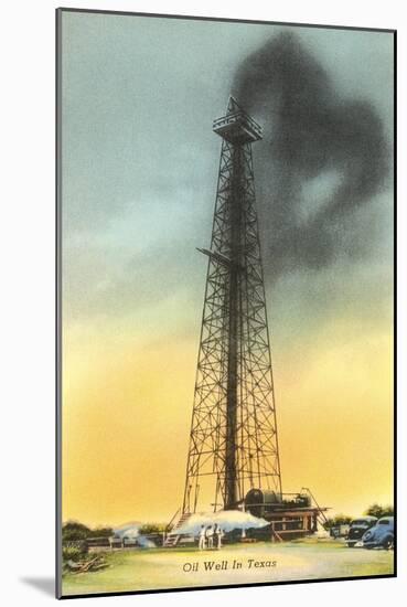 Gusher in Texas Oil Well-null-Mounted Art Print