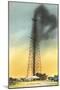 Gusher in Texas Oil Well-null-Mounted Art Print