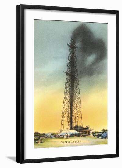 Gusher in Texas Oil Well-null-Framed Art Print