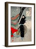 Gust of Wind, One Hundred Aspects of the Moon-Yoshitoshi Tsukioka-Framed Giclee Print