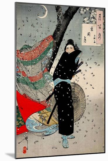 Gust of Wind, One Hundred Aspects of the Moon-Yoshitoshi Tsukioka-Mounted Giclee Print