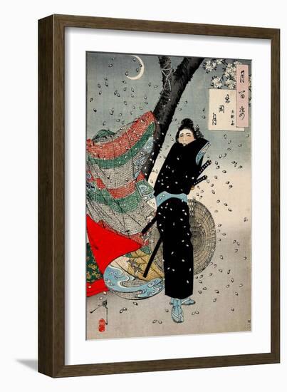 Gust of Wind, One Hundred Aspects of the Moon-Yoshitoshi Tsukioka-Framed Premium Giclee Print