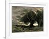 Gust of Wind-Jean-Baptiste-Camille Corot-Framed Art Print