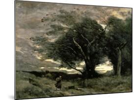 Gust of Wind-Jean-Baptiste-Camille Corot-Mounted Art Print