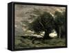 Gust of Wind-Jean-Baptiste-Camille Corot-Framed Stretched Canvas