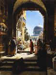 At the Entrance to the Temple Mount, Jerusalem-Gustav Bauernfeind-Framed Stretched Canvas