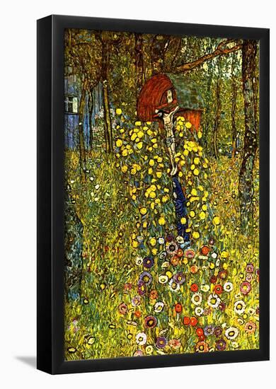 Gustav Klimt Garden with Crucifix Art Print Poster-null-Framed Poster