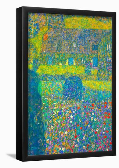 Gustav Klimt House in Attersee Art Print Poster-null-Framed Poster