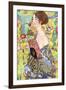 Gustav Klimt Lady with Fan-Gustav Klimt-Framed Art Print