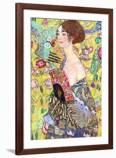 Gustav Klimt Lady with Fan-Gustav Klimt-Framed Art Print