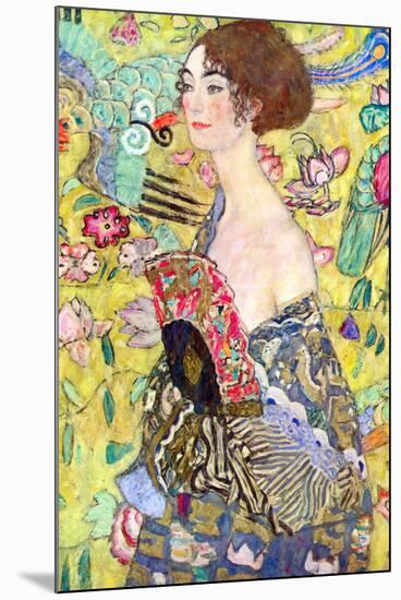 Gustav Klimt Lady with Fan-Gustav Klimt-Mounted Art Print