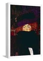 Gustav Klimt Lady with Hat and Feather Art Print Poster-null-Framed Poster