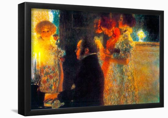 Gustav Klimt Schubert at the Piano Art Print Poster-null-Framed Poster
