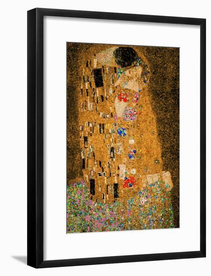 Gustav Klimt The Kiss 8 Bit-null-Framed Poster