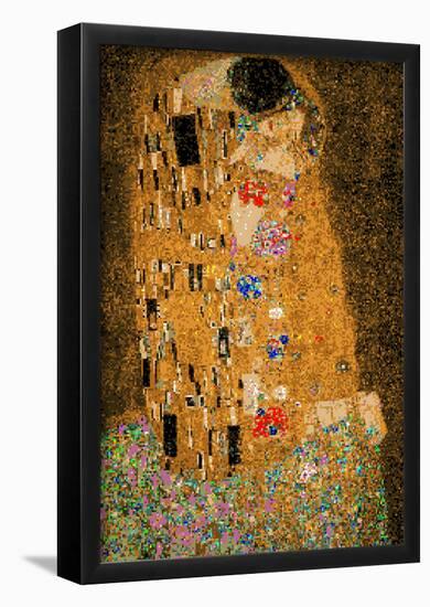 Gustav Klimt The Kiss 8 Bit-null-Framed Poster