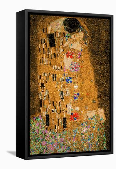 Gustav Klimt The Kiss 8 Bit-null-Framed Stretched Canvas