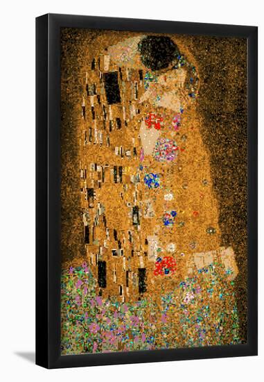 Gustav Klimt The Kiss 8 Bit-null-Framed Poster