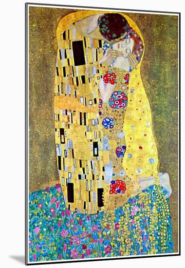 Gustav Klimt The Kiss Art Print Poster-null-Mounted Poster