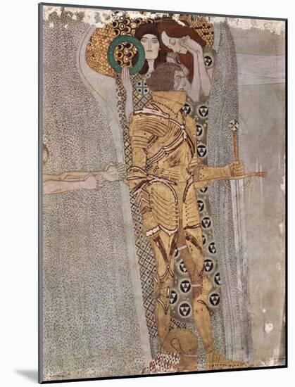 Gustav Klimt (The Knight Detail of the Beethoven Frieze) Art Poster Print-null-Mounted Poster