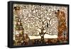 Gustav Klimt The Tree of Life in Brown and Gold Art Poster Print-null-Framed Poster