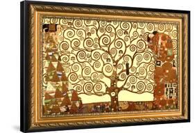 Gustav Klimt Tree of Life with Gilded Faux Frame Border-null-Framed Standard Poster