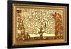 Gustav Klimt Tree of Life with Gilded Faux Frame Border-null-Framed Poster