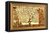 Gustav Klimt Tree of Life with Gilded Faux Frame Border-null-Framed Stretched Canvas