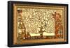 Gustav Klimt Tree of Life with Gilded Faux Frame Border-null-Framed Poster