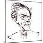 Gustav Mahler, Austrian composer, sepia line caricature, 2006 by Neale Osborne-Neale Osborne-Mounted Giclee Print