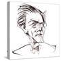 Gustav Mahler, Austrian composer, sepia line caricature, 2006 by Neale Osborne-Neale Osborne-Stretched Canvas