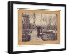 Gustave Caillebotte (1848-94) Gardening at Petit Gennevilliers, February 1892 (B/W Photo)-Martial Caillebotte-Framed Giclee Print