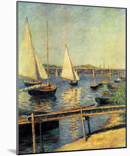 Gustave Caillebotte (Sailboats in Argenteuil) Art Poster Print-null-Mounted Poster