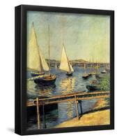 Gustave Caillebotte (Sailboats in Argenteuil) Art Poster Print-null-Framed Poster