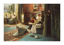 Reading in the Afternoon-Gustave De Jonghe-Premium Giclee Print