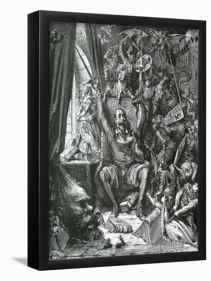 Gustave Dore (Don Quixote In His Library) Art Poster Print-null-Framed Poster